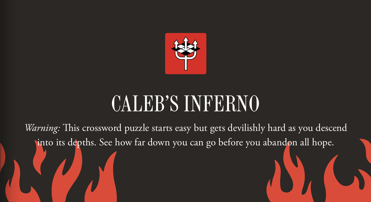 Caleb Madison, “Caleb’s Inferno” Crossword Puzzles in The Atlantic (2023)